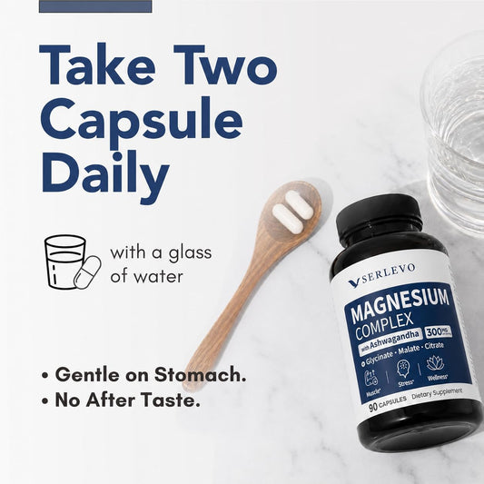 Magnesium complex with Ashwagandha 300mg - 90 Veggie Capsules