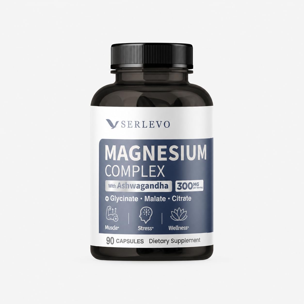 Magnesium complex with Ashwagandha 300mg - 90 Veggie Capsules