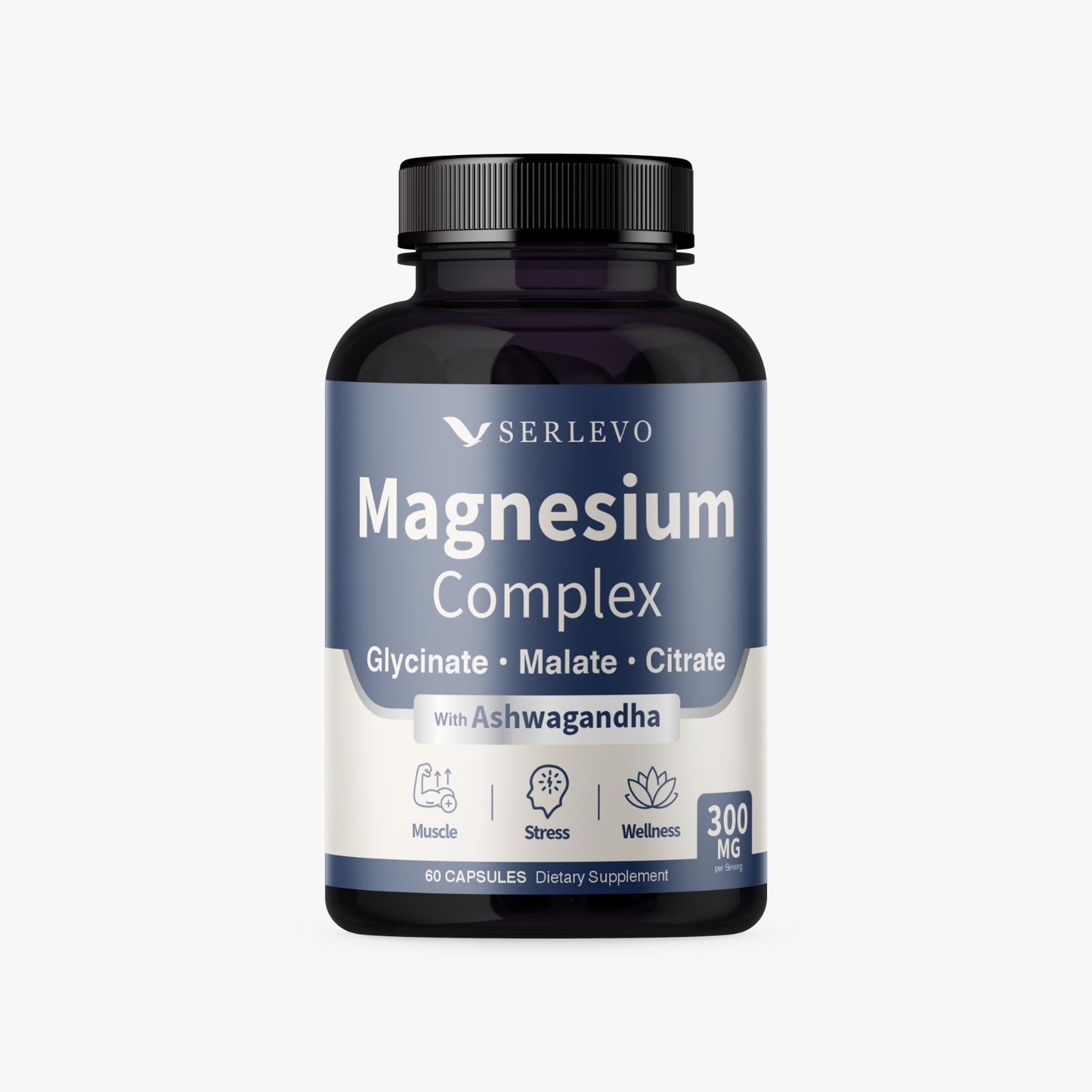 Magnesium complex with Ashwagandha 300mg - 90 Veggie Capsules